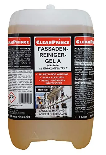 Fassadenreiniger Gel A Haftgel 5 Liter | alkalisch CP830600 Ultra-Konzentrat Fassaden-Reiniger