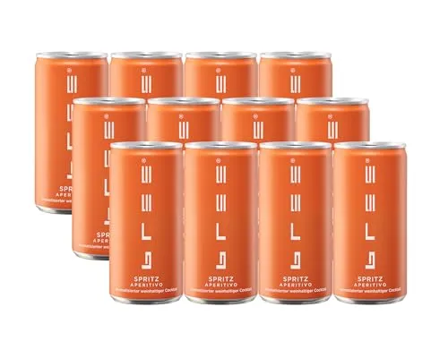 Bree Spritz Aperitivo (12 x 0,2l) – erfrischender Party-Drink mit fruchtiger Orangennote