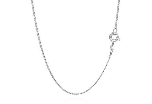 NKlaus Silberkette 42cm Panzerkette 925er Sterlingsilber Halskette Collier Flach 1.1mm 1, (1 Stück), Made in Germany