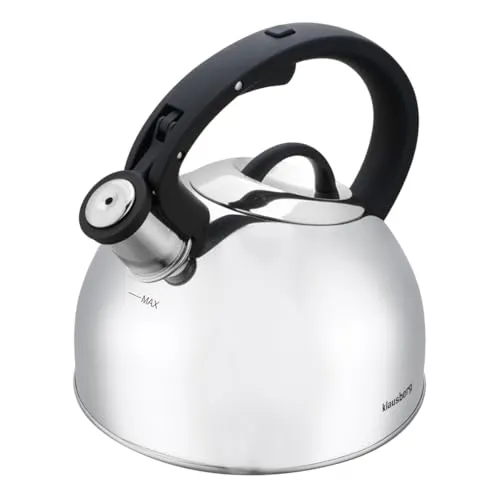 Klausberg KB-7910 2,5L Edelstahl-Teekanne mit Pfeife in silber von Klausberg