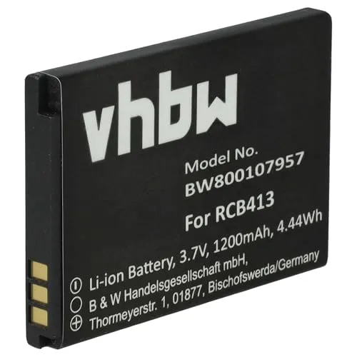 vhbw Akku kompatibel mit Doro Primo 413 Handy Smartphone Telefon (1200 mAh, 3,7 V, Li-Ion)