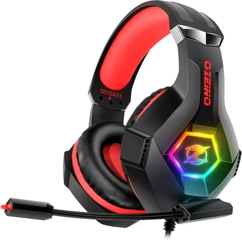 ozeino 3D Surround Sound Gaming-Headset mit Mikrofon und RGB-Beleuchtung - Erlebe intensives Gaming mit dem ozeino 3D Surround Sound Headset. Noise Cancelling Mikrofon für klare Kommunikation und stilvolle RGB-Beleuchtung für eine beeindruckende Atmosphäre. Ideal für PC, PS4, PS5 und Xbox.