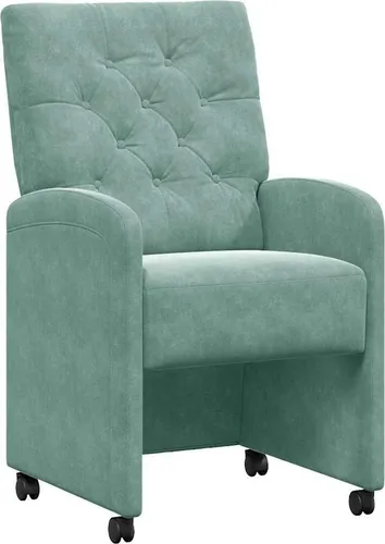vidaXL Esszimmerstühle mit Rollen 2er Set Meergrün Samt von vidaXL