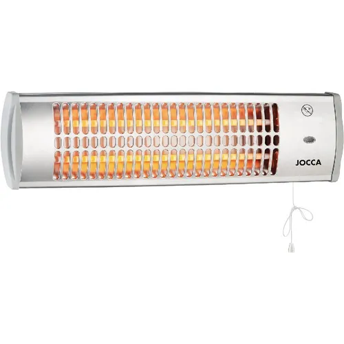 JOCCA Infrarot-Wandheizgerät 600W/1200W - Elektroheizkörper mit zwei Leistungsstufen, ideal für Innen- und Außenbereiche. Verstellbare Neigung für optimale Wärmeverteilung und einfaches Montageset inklusive.