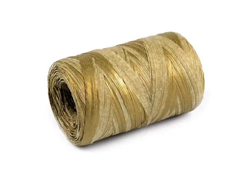 maDDma Geschenkband Raffia Papierschnur mit metallischen Effekt 80m Geschenkband, gold