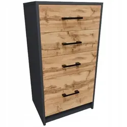 Matkam Möbel Kommode Anthrazit 45x85 cm - Elegante Kommode aus strapazierfähigem Holzwerkstoff, ideal für Wohnzimmer oder Schlafzimmer. Mit 4 Schubladen bietet sie viel Stauraum und ist pflegeleicht.