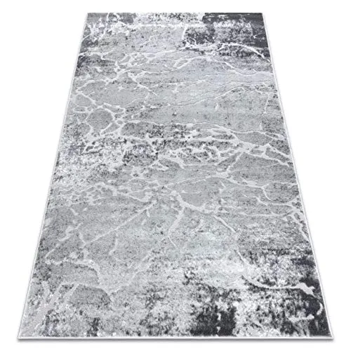 rugsx Teppich modern Wohnzimmerteppich Designteppich MEFE 6182 Beton - Structural Zwei Ebenen aus Vlies, grau, Silber, Größe 80x150 cm