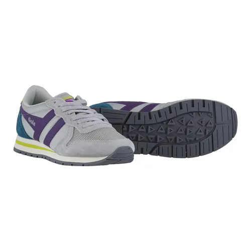 Gola Sneaker Daytona 2024 - Hellgrau/Violett/Lime Damen, Größe 41 (US 10) - Sneaker mit 90er Jahre Farbpalette, übergroßer EVA-Zwischensohle und femininer Nylon-/Wildleder-Oberfläche – perfekt für trendbewusste Frauen.