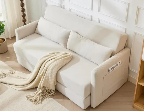 LVHOM Modulsofa Bodensofa aus Cord mit Getränkehalter – Ausziehbares Faltsofa für Kinder und Nickerchen, 2-Sitzer, Khaki-Braun - Vielseitiges Bodensofa mit cleverem Stauraum und integriertem Getränkehalter. Ideal für Kinderzimmer oder als gemütlicher Rückzugsort mit optimalem Sitzkomfort und ergonomischer Unterstützung.