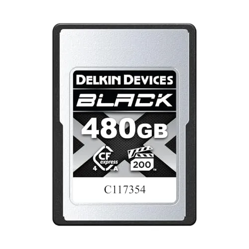Delkin Devices 480 GB CFexpress Typ A Speicherkarte – bis zu 1830 MB/s Lesen, 1710 MB/s Schreibgeschwindigkeiten für 8K, 6K & 4K Video, VPG200