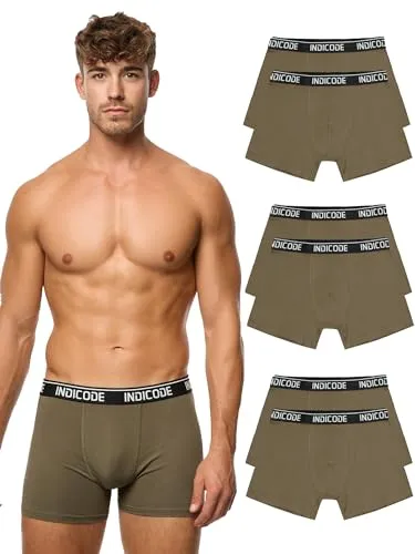 Indicode Boxershorts Herren INMilano 6er Pack grün XL - Bequeme Boxershorts für Herren im praktischen 6er Pack. Aus 95% Baumwolle und 5% Elasthan, ideal für den täglichen Tragekomfort in Größe XL.