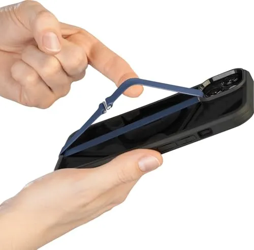 PEARL Handy-Handyband: Universal-Finger-Handyhalterung aus Silikon, blau, 210 mm (Silikonbänder für Handygriff, Handyhalter, Handyhülle HTC)