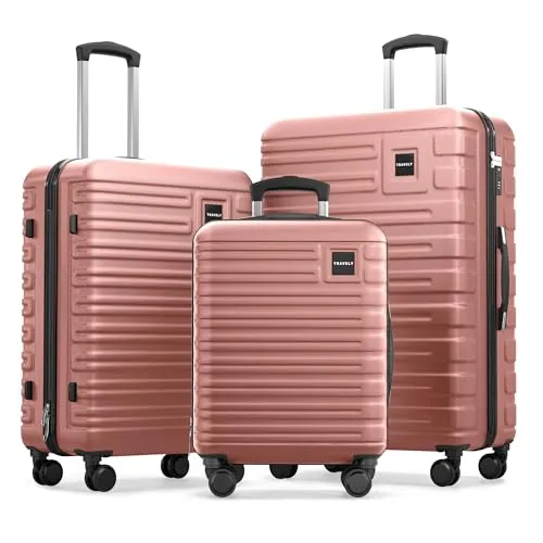 Travely Handgepäck-Trolley Koffer Set in gold von Travely