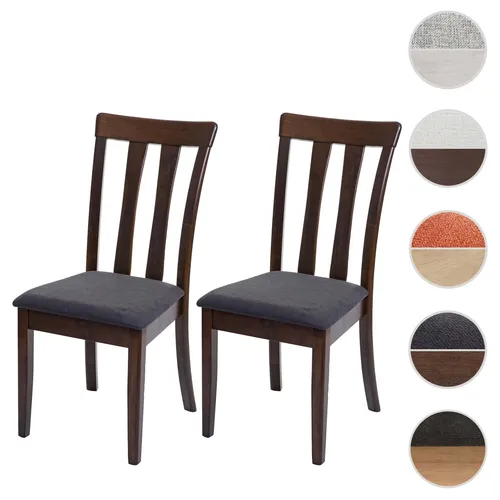 HWC-G46 2er-Set Esszimmerstuhl - Elegante Küchenstühle aus massivem Holz mit hoher Rückenlehne, ideal für Esszimmer und Wohnzimmer. Komfortables Design in Grau, perfekt für stilvolle Interiors.