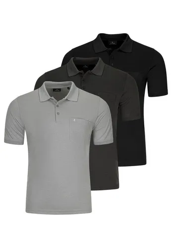 RAGMAN Poloshirt 3er Pack Basic (Spar-Set, 3-tlg) Poloshirt - Baumwolle - Atmungsaktiv - Klassischer Look