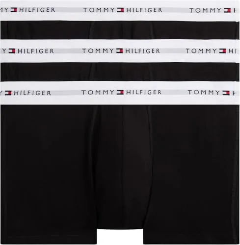 Tommy Hilfiger Underwear Trunk 3er-Pack schwarz M (50) - Bequeme, eng anliegende Shorts aus 95% Baumwolle mit elastischem Bund und stilvollem Logobund. Ideal für den täglichen Komfort und in Maschinenwäsche pflegeleicht.