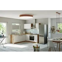 Produktbild Held Möbel Küchenzeile Sorrento 210 cm Weiß-Wotaneiche Winkel