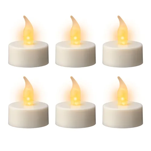 LED Teelichter 2cm - Flammenlose Flackerkerzen im 6er Set - Flackernde LED-Kerzen in Weiß, ideal für stimmungsvolle Dekoration. Batteriebetrieben und sicher für jeden Raum. Perfekt für festliche Anlässe!
