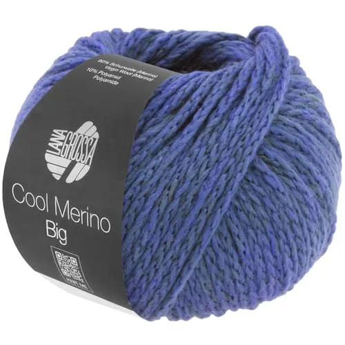 LANA GROSSA Cool Merino Big | Voluminöses Kettengarn aus klassischer Merinowolle | Handstrickgarn aus 90% Schurwolle & 10% Polyamid | 50g Wolle zum Stricken & Häkeln | 90m Garn FB 233