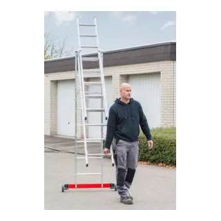 Euroline Alu-Mehrzweckleiter 3-teilig rollbar Nr. 30778 3x8 von euroline