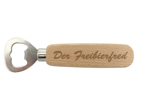 Flaschenöffner PERSONALISIERT Name Holzgriff individuell GRAVUR Bieröffner 14cm