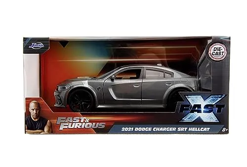 Jadatoys 253203085 - 1/24 Fast & Furious 2021 Dodge Charger - Fertiges Modell im Maßstab 1:24, inspiriert von Fast & Furious - ein Muss für Sammler und Autofans!