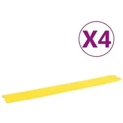 vidaXL Kabelbrücke 4x Überfahrschutz für LKW & PKW - Bodenabdeckungen: Strapazierfähige PVC-Rampe in leuchtendem Gelb, schützt Kabel und trägt bis zu 2 Tonnen. Modular erweiterbar für größere Kabellängen.