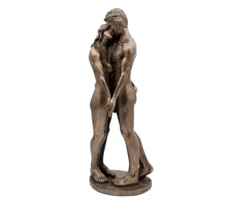 Brillibrum Design Dekofigur Paar Handmade Bronzefigur mit Kunstharz Liebespaar Figur Skulpturen Paar küssend Erotische Figur Mann & Frau