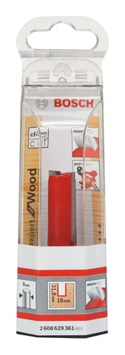Bosch Professional Nutfräser für Holz, 16mm Durchmesser - Fräsen: Hochwertiger Nutfräser aus Microteq-Hartmetall für splitterfreies Arbeiten und hohe Lebensdauer, ideal für präzise Holzarbeiten.