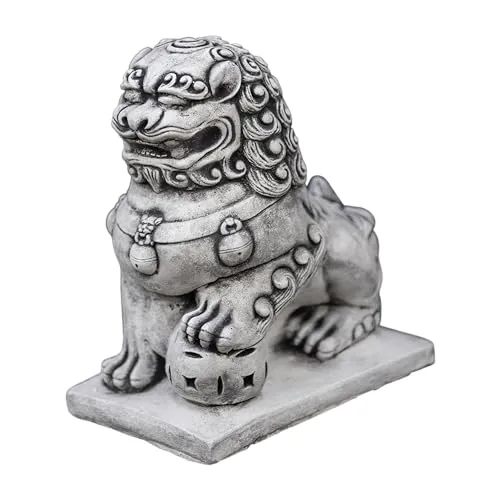 Gartenfigur Chinesische Wächterlöwen Shishi Fu Hunde, H. 38 cm - Figuren: Frostsichere Gartenfigur, die majestätische Wächterlöwen in Ihrem Garten präsentiert und ein Stück chinesischer Kultur ins Freie bringt.