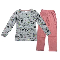 Emoji Pyjama Emoji Mädchen Einhorn Schlafanzug grau 152