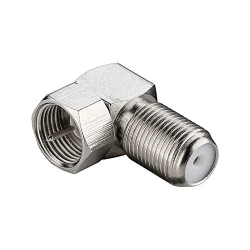 Goobay 67316 Winkeladapter, F-Stecker > F-Buchse 90° - Kupfer