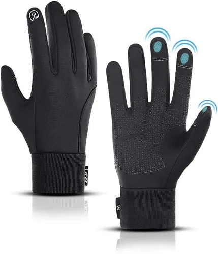 Winter Handschuhe Touchscreen Fahrradhandschuhe für Herren und Damen - Praktische und stylische Fahrradhandschuhe in Schwarz, ideal für kalte Tage. Mit Touchscreen-Funktion für einfaches Bedienen von Geräten unterwegs.