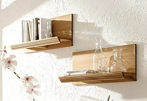 clever-moebel Wandregal 2stc. Kiefernholz gelaugt/geölt, Regal, Board