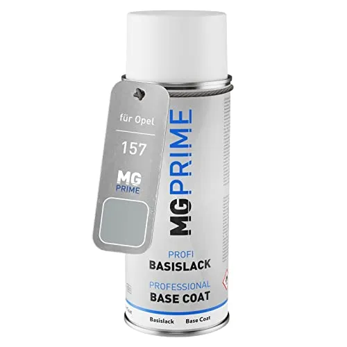 MG PRIME Autolack Spraydose für Opel 157 / 2AU/01L/09K Starsilber 3 Metallic/Argent Etoile Metallic Basislack Sprühdose 400ml