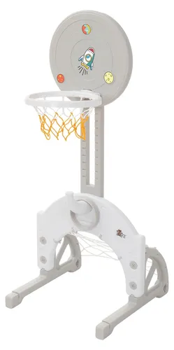 Joyz 3in1 Kinder Basketballkorb Set – Höhenverstellbar mit Fußballtor und Ringwurfspiel