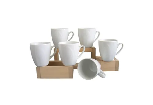 CreaTable 13165 Serie Celebration Geschirrset, 6-teiliges Porzellan-Kaffeebecher Set