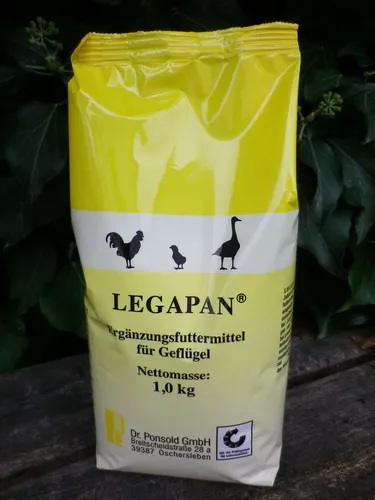 Legapan® Ergänzungsfuttermittel für Geflügel - 1 kg Tüte - Hochwertiges Ergänzungsfuttermittel für Hühner, Gänse, Enten und Küken. Ideal zur Unterstützung einer ausgewogenen Ernährung, hergestellt in Deutschland.