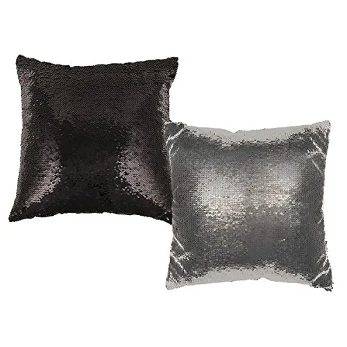 Out of the blue Wandelbares Paillettenkissen Glamour schwarz-Silber