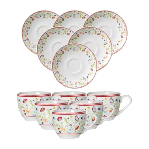 Ritzenhoff & Breker Espressotassen Shanti 6er Set - Thermobehälter mit farbenfrohem Paisley-Blüten-Dekor, ideal für einen stilvollen Kaffeegenuss im Alltag. Perfekt für Liebhaber von kreativem Geschirr.