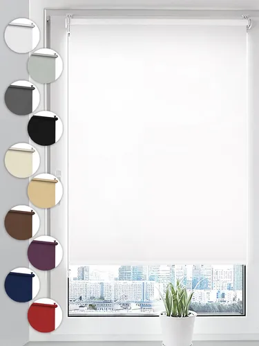 Sonello Verdunkelungsrollo Klemmfix ohne Bohren 25 x 100 Weiß Verdunklungsrollo Fensterrollo Rollo Seitenzugrollo Klemmrollo für Fenster & Tür