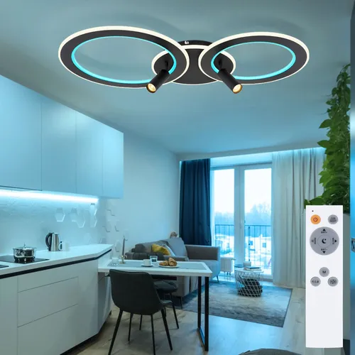 LED Deckenleuchte mit Fernbedienung, dimmbar und RGB-Funktion