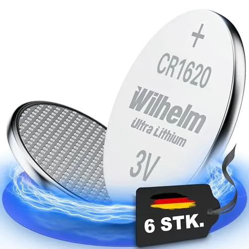 CR1620 CR 1620 WILHELM Lithium Knopfzelle 3V 70mAh ø16x2,0mm Batterie DL1620, 6620 6 x