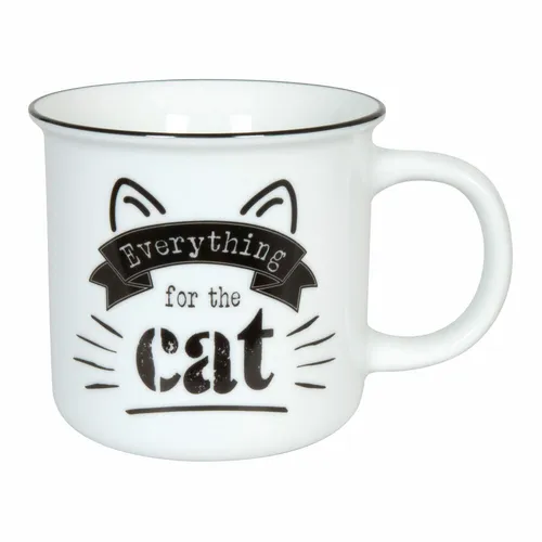 Könitz Becher DEnglish for the Cat, Kaffeebecher, Tasse, Porzellan, 380 ml