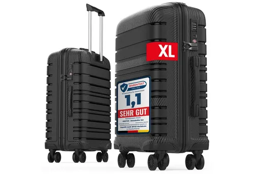 Gentor Reisekoffer Hartschalenkoffer XL – Stabiler Trolley mit 4 Rollen & TSA-Schloss