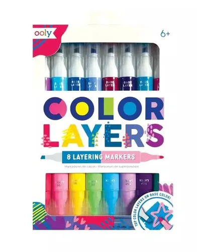 Flamastry dwustronne Color Layers 8szt Ooly 810104680448