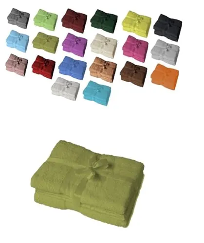 EXKLUSIV HEIMTEXTIL Handtuchserie im Set mit Schleife Marke Duschtuch 2er Set 70 x 140 cm Kiwi