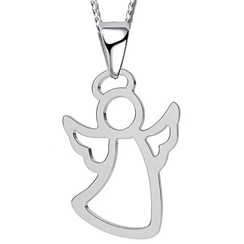 Mädchen Schutz-Engel Halskette mit Anhänger echt 925 Sterling Silber Geschenk Idee Oma Muttertag Damen Kinder K505 + Organzabeutel 45cm