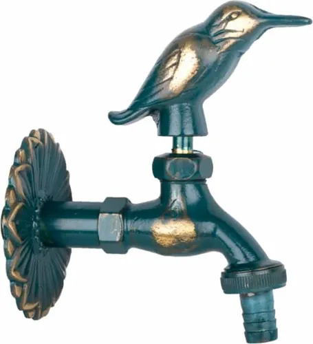 Nostalgie Auslaufventil Vogel patiniert 1/2