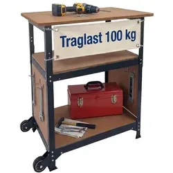 relaxdays mobile Werkbank mit Rollen & Lochwand, schwarz - Vielseitige Werkbank als mobiler Montagetisch, ideal für Garage oder Werkstatt. Robuste MDF-Arbeitsplatte und höhenverstellbare Konstruktion sorgen für ergonomisches Arbeiten. Mit praktischen Ablagen und Lochwand zur strukturierten Werkzeugaufbewahrung.